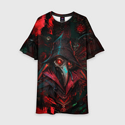 Платье клеш для девочки Чумной доктор с пылающим взором, цвет: 3D-принт