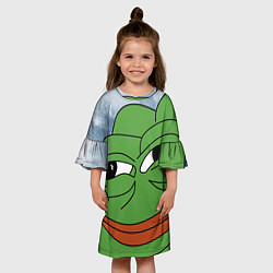 Платье клеш для девочки Хитрый лягушонок пепе, цвет: 3D-принт — фото 2