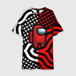 Платье клеш для девочки Among us usa style, цвет: 3D-принт