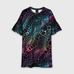 Платье клеш для девочки Змеиный принт, цвет: 3D-принт