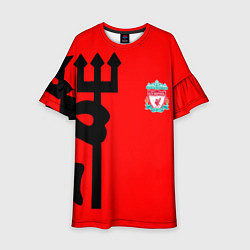 Платье клеш для девочки Liverpool fc sport steel, цвет: 3D-принт