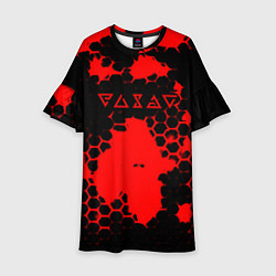 Платье клеш для девочки The Witcher hexagon краски, цвет: 3D-принт