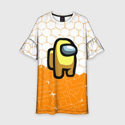 Платье клеш для девочки Амонг ас оранжевый, цвет: 3D-принт