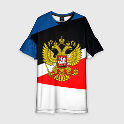 Платье клеш для девочки Спортивная геометрия герб, цвет: 3D-принт