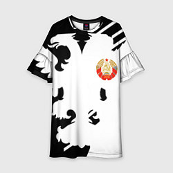 Платье клеш для девочки СССР текстура герб, цвет: 3D-принт