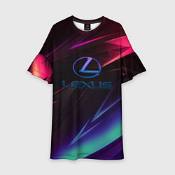 Платье клеш для девочки Lexus stripes, цвет: 3D-принт
