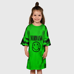 Платье клеш для девочки Nirvana x Billie, цвет: 3D-принт — фото 2