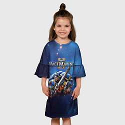 Платье клеш для девочки Captain Titus Warhammer 40000 space marine 2, цвет: 3D-принт — фото 2