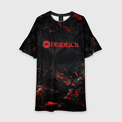 Платье клеш для девочки Deadlock logo red texture, цвет: 3D-принт