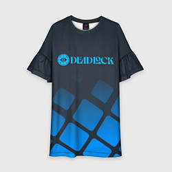 Платье клеш для девочки Deadlock синий логотип, цвет: 3D-принт