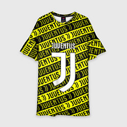 Платье клеш для девочки Juventus pattern fc, цвет: 3D-принт