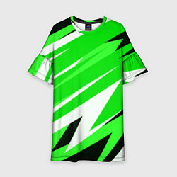 Детское платье Geometry stripes green