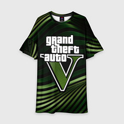 Платье клеш для девочки Grand Theft Auto V - logo, цвет: 3D-принт