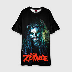 Платье клеш для девочки Rob zombie portrait, цвет: 3D-принт