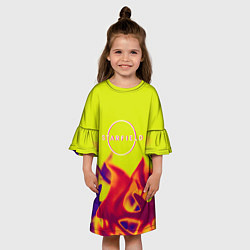 Платье клеш для девочки Starfield fire steel, цвет: 3D-принт — фото 2