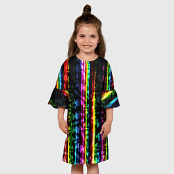 Платье клеш для девочки Marshmello градиент, цвет: 3D-принт — фото 2