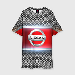 Платье клеш для девочки Nissan авто текстура, цвет: 3D-принт