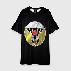 Платье клеш для девочки ВДВ СССР лого, цвет: 3D-принт