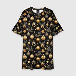 Детское платье Золотые новогодние шары