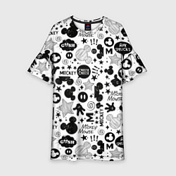 Платье клеш для девочки Микки Маус узор, цвет: 3D-принт