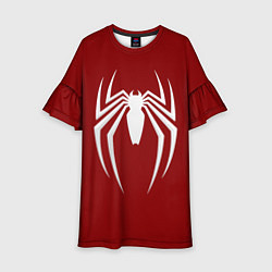 Платье клеш для девочки SpiderMan - logo, цвет: 3D-принт