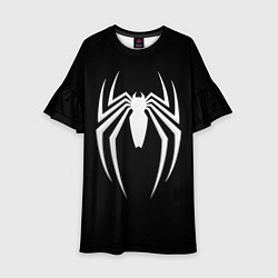 Платье клеш для девочки Black SpiderMan, цвет: 3D-принт