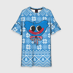 Платье клеш для девочки Huggy Wuggy миленький новогодний свитер ugly, цвет: 3D-принт