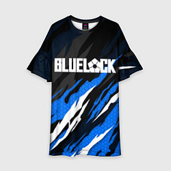 Платье клеш для девочки Блюлок - синий языки, цвет: 3D-принт