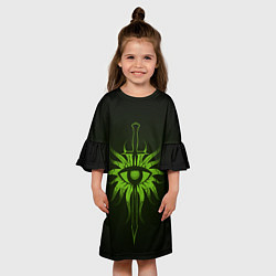 Платье клеш для девочки Dragon Age Inquisition logo, цвет: 3D-принт — фото 2