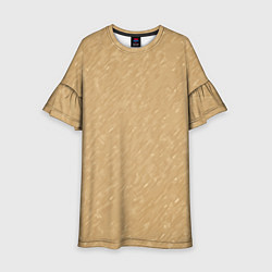 Платье клеш для девочки Песчаный бежевый текстурный, цвет: 3D-принт