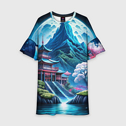 Детское платье Пейзаж Японии и горы