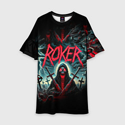 Платье клеш для девочки Roker - blood in the ground, цвет: 3D-принт