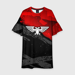 Платье клеш для девочки Вархаммер - аквила красный, цвет: 3D-принт