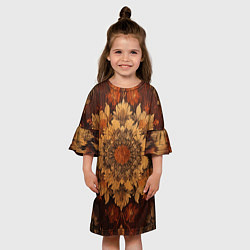 Платье клеш для девочки Узор в старинном стиле, цвет: 3D-принт — фото 2
