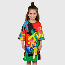 Платье клеш для девочки Абстрактная графика, цвет: 3D-принт — фото 2