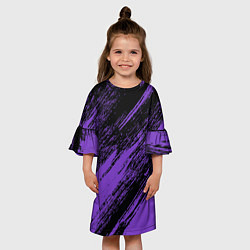 Платье клеш для девочки The color is purple and black, цвет: 3D-принт — фото 2