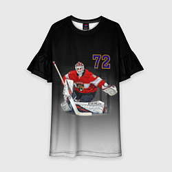 Платье клеш для девочки Sergey Bobrovsky is goalkeeper of the Florida Pant, цвет: 3D-принт