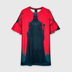 Платье клеш для девочки Фигура в чёрном, цвет: 3D-принт