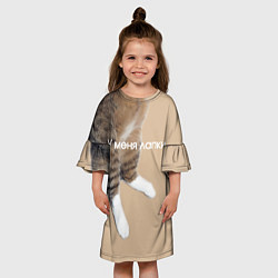 Платье клеш для девочки У меня лапки кот Марс, цвет: 3D-принт — фото 2