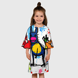 Платье клеш для девочки Веселые зверята, цвет: 3D-принт — фото 2