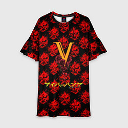 Платье клеш для девочки Samurai cyberpunk, цвет: 3D-принт