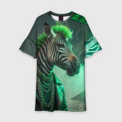 Детское платье Cyperpunk zebra