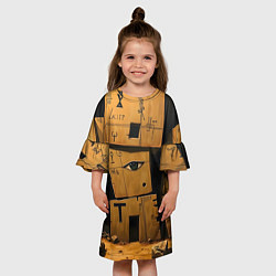 Платье клеш для девочки Глаза в каменных домах, цвет: 3D-принт — фото 2