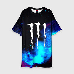 Платье клеш для девочки Monster energy космос, цвет: 3D-принт