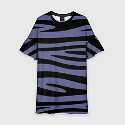 Платье клеш для девочки Морские полоски, цвет: 3D-принт