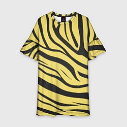 Платье клеш для девочки Светлый тигровый паттерн, цвет: 3D-принт