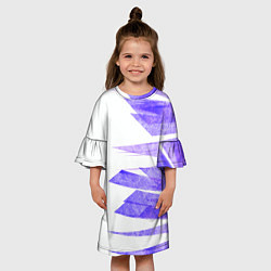 Платье клеш для девочки Color white purple, цвет: 3D-принт — фото 2