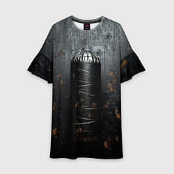 Платье клеш для девочки Черная боксерская груша, цвет: 3D-принт