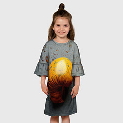 Платье клеш для девочки Желтая боксерская перчатка, цвет: 3D-принт — фото 2