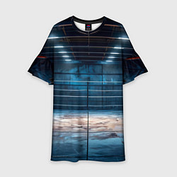 Платье клеш для девочки Бойцовский спортзал, цвет: 3D-принт